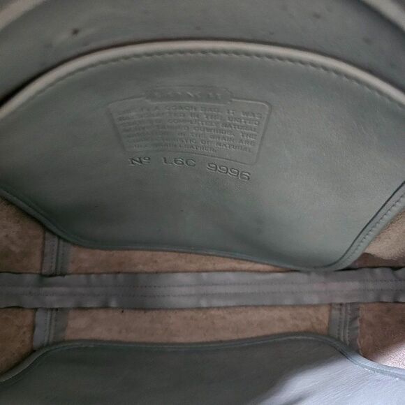 Vintage Coach Frame Pouch Shoulder Bag Purse in Seafoam Leather - Picture 7 of 8